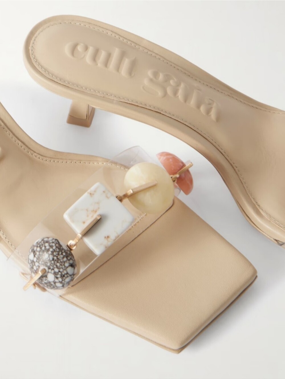 Cult Gaia Laguna Stone-Embellished Mules